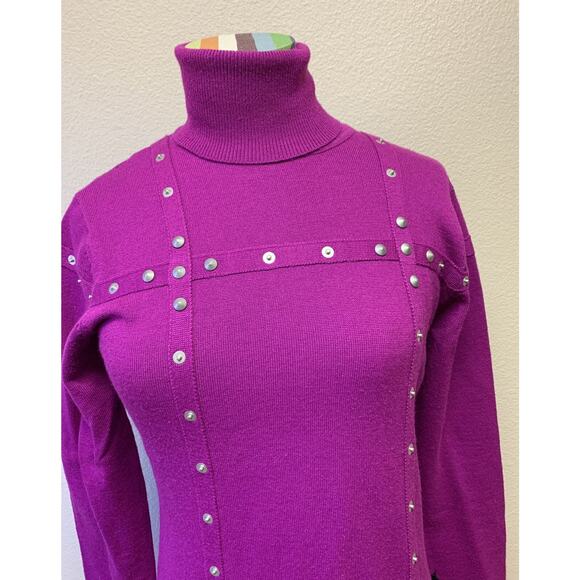 VTG Obermeyer Small Wool Blend Apres Ski Tunic Sweater belted Y2K Chic Rare - Picture 6 of 9